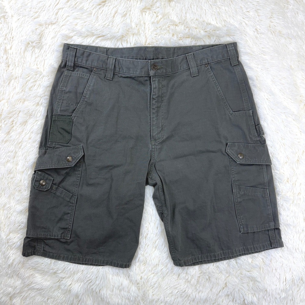 Carhartt Cargo Canvas Shorts Mens 40 Moss Green Relaxed Fit Workwear Gorpcore